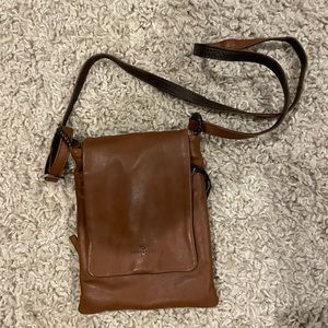 Bruno Rossi Leather Crossbody Flap Bag